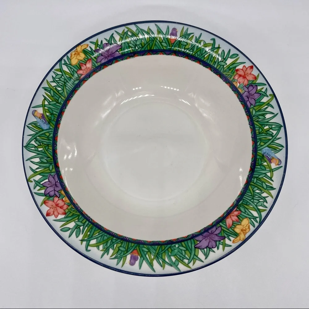 Set of 4 Rare Gabbay Jungle Pattern Cereal Soup Fruit Bowls Replacements Spring